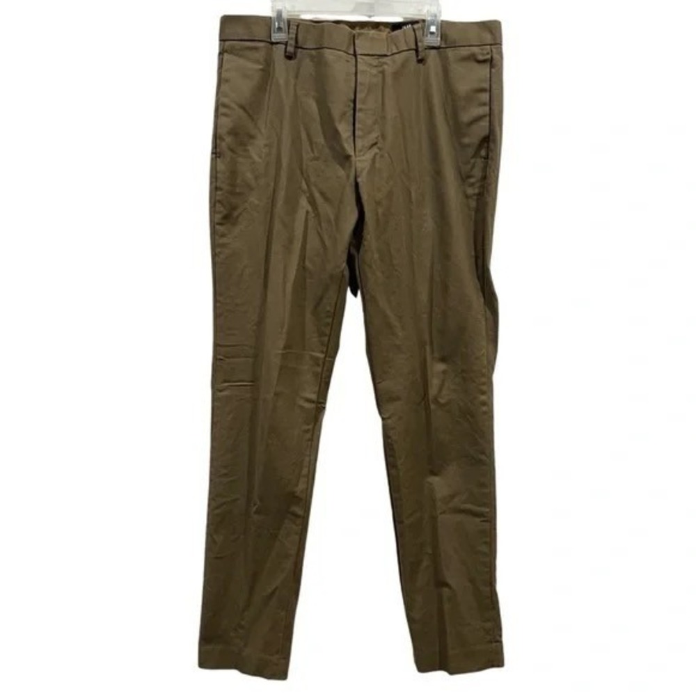 H&M Slim Fit Chino Pants Mens 36R Brown Cotton Stretch Trousers Casual Workwear